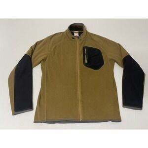 Burton AK Fleece Jacket Mens XL Brown Black Full Zip Outdoor Technical Layer